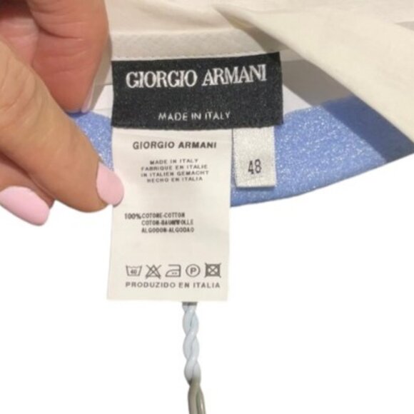 Giorgio Armani white collared button down tuxedo top size EU48 - Picture 4 of 5